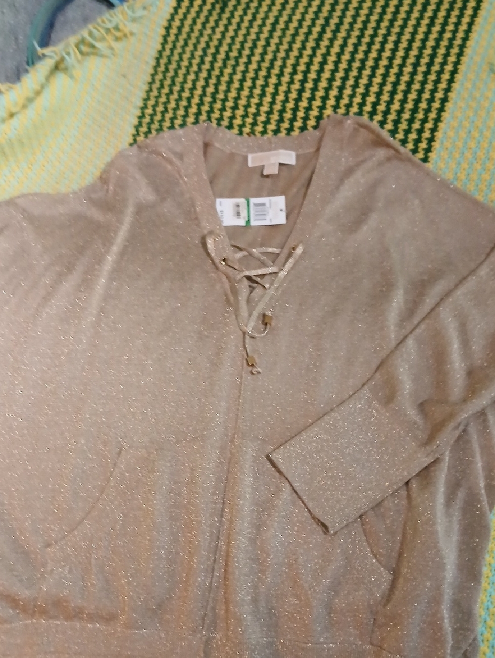 Michael Kors Gold Metallic Knit Pullover